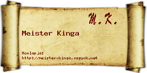 Meister Kinga névjegykártya